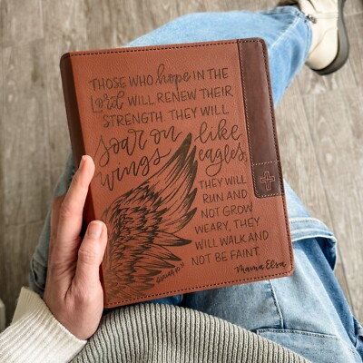 NIV Journaling Large Print Bible - Personalized - Wings Like Eagle - Custom Name