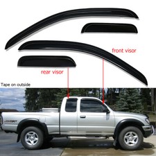 For 1995-2004 Toyota Tacoma Extended Cab Tape On Smoke Window Visor Rain Guards