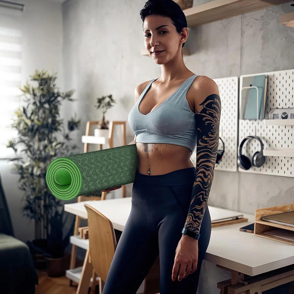 8mm Extra Thick Non-Slip TPE Yoga Mat Eco-Friendly High-Density