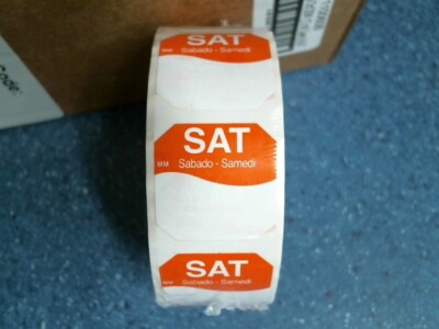 DayMark 110060, 1'' x 1'' MM Octagonal 1'' Saturday Day Label, 1000/Roll, FREE SHIP