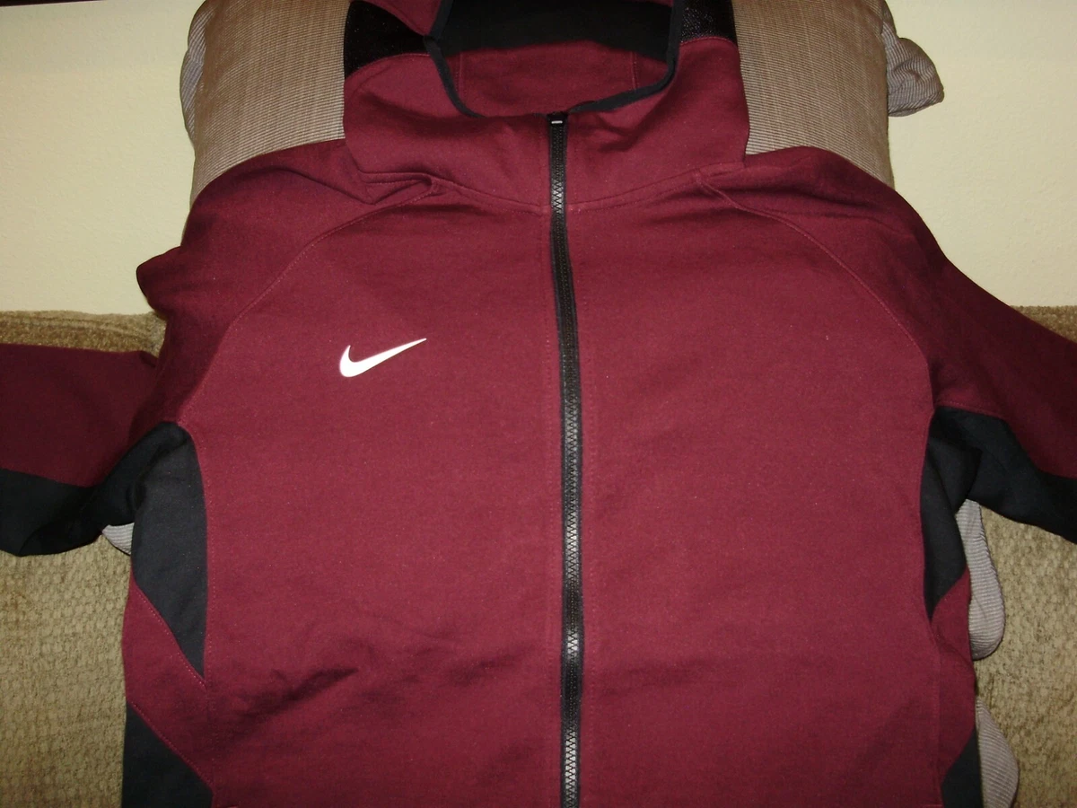 Nike Dri Fit Showtime CQ0306 669 Full Zip Maroon Black Hoodie Jacket Men s 3XL