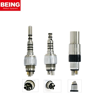 US BEING NSK KAVO Fit Dental LED Fiber Optic High Speed Coupling Adapter 4/6Hole