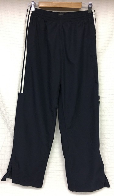 Adidas NYLON Track WINDBREAKER Pants M Navy Blue/White 3 Side Stripes lined | eBay