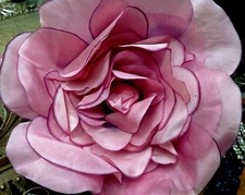 vintage silk 1950s flower 7" lilac plum 1pc made in Czechoslovakia