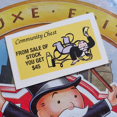 Monopoly Deluxe Edition 1995 Replacement From Sale Of Stock Community Chest Car