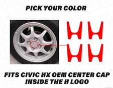 Civic HX Center Cap H Wheel Rim Decals Inserts for Type R Ek9 Eg Ef Ek Si SiR