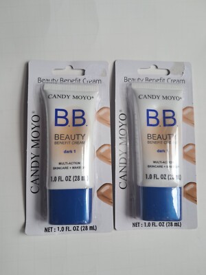 Lot Of 2 Candy Moyo Beauty Benefit B.B. Cream Foundation Dark 1 - 1 FL. Oz