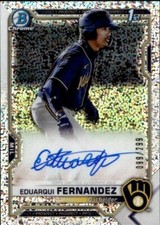 2021 Bowman Chrome Prospect Autograph Speckle Ref Eduarqui Fernandez 99/299
