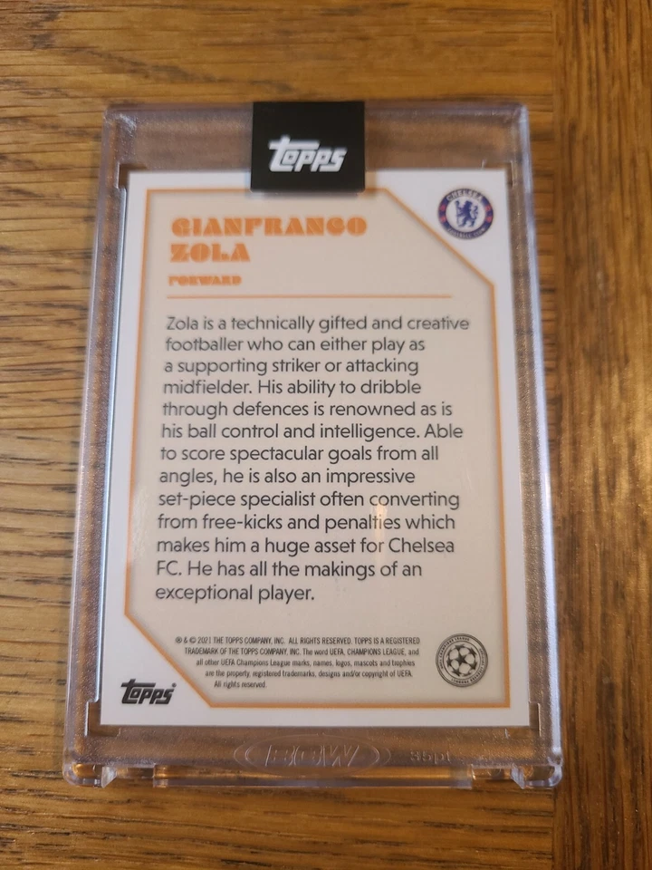 4 /5 GIANFRANCO ZOLA CHELSEA Topps Lost Rookie AUTO CARD AUTOGRAPH RC - Image 2 of 3