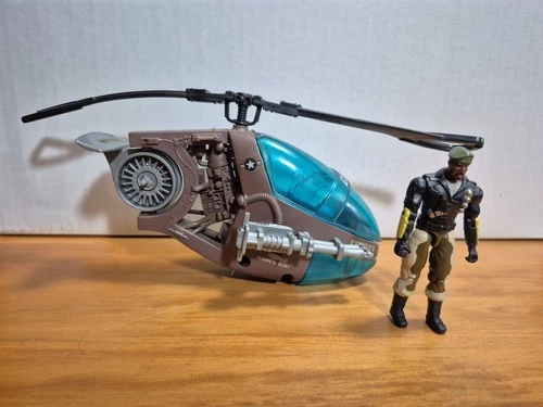 Vintage GI Joe  Locust Attack Helicopter -Incomplete, Missing Parts  WithFigure