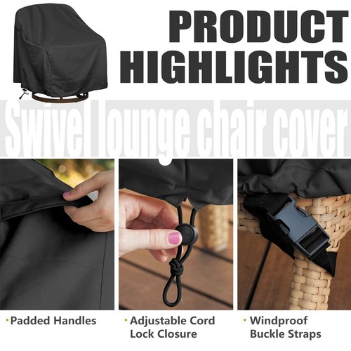 Lounge Chair Cover 4 PackWaterproof Heavy Duty Outdoor Chair Covers 39W X 37 D X - Picture 3 of 5