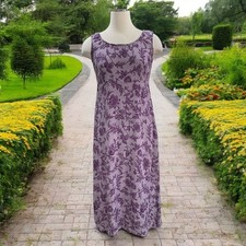 Karin Stevens Petites Purple Floral Maxi Dress Sleeveless Retro Cottagecore 10P