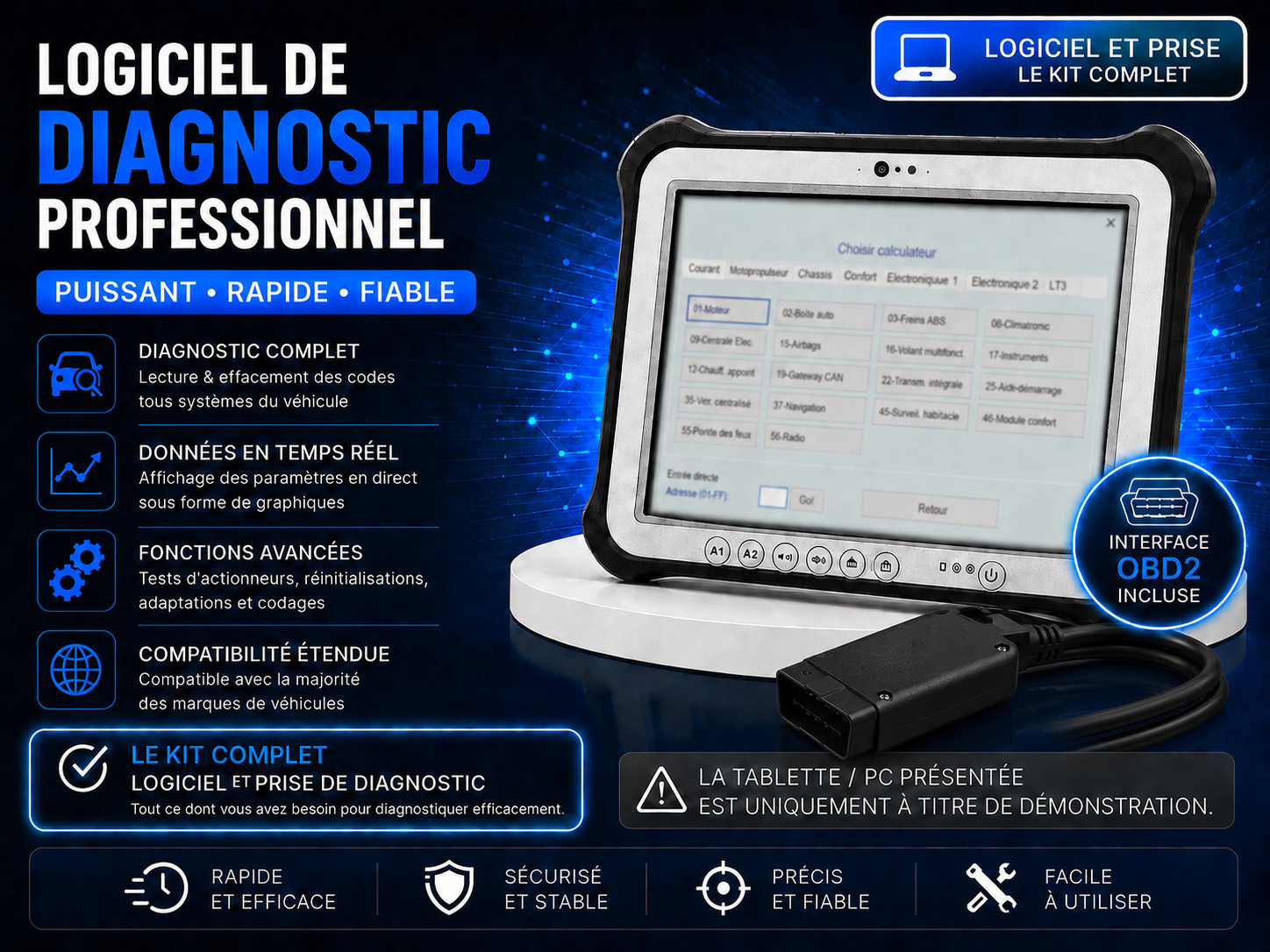 Outils de diagnostics Vcs 25.3 valise électronique OBD 2025 contre les pannes