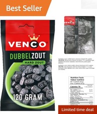 Delight in Venco Double Salt Licorice - 4.23 Ounce Black Candy Bag for Sharing
