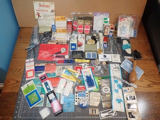 Lot of Sewing Notions Tools Scissors Needles of all Sorts Closures Some Vintage