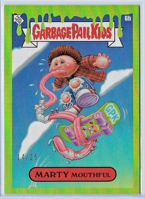 2024 GARBAGE PAIL KIDS DRESSED TO GROTESQUE SLIME GREEN FOIL MARTY 14/25 6B
