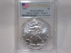 2021 - PCGS MS70 AMERICAN SILVER EAGLE 1 OZ * FIRST STRIKE * TYPE 1 *