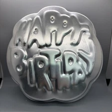 Vintage 1980 Happy Birthday Cake Wilton Cake Pan Mold Model 2015-1073