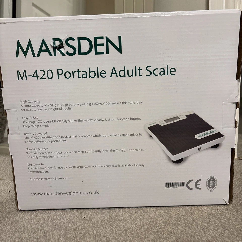 Marsden M-420 Portable Adult Scale Professional Nursing New Boxed RRP £300 - Image 3 of 4