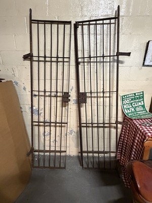 Vintage Prison Cell Doors 1860s Arizona  Set Of Two Cast Iron