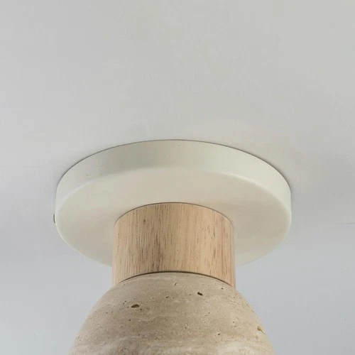 Maxim Lighting 10629TVOY Pompeii Flush Mount Travertine and Oyster - Picture 3 of 4