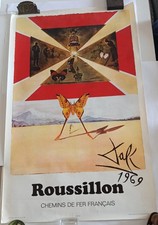 SNCF Poster Dali Roussillon Draeger 1970 by French National Railways 100x62cm