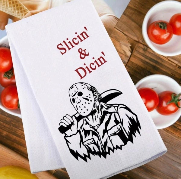 Funny Jason Horror Novelty Kitchen Tea Towel Parody Movie Decor Gift NEW