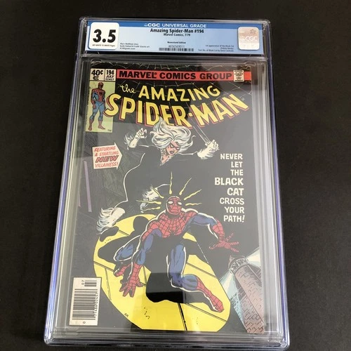 The Amazing Spider-Man #194 CGC 3.5 Newsstand 1st Black Cat Marvel Comics c.1979