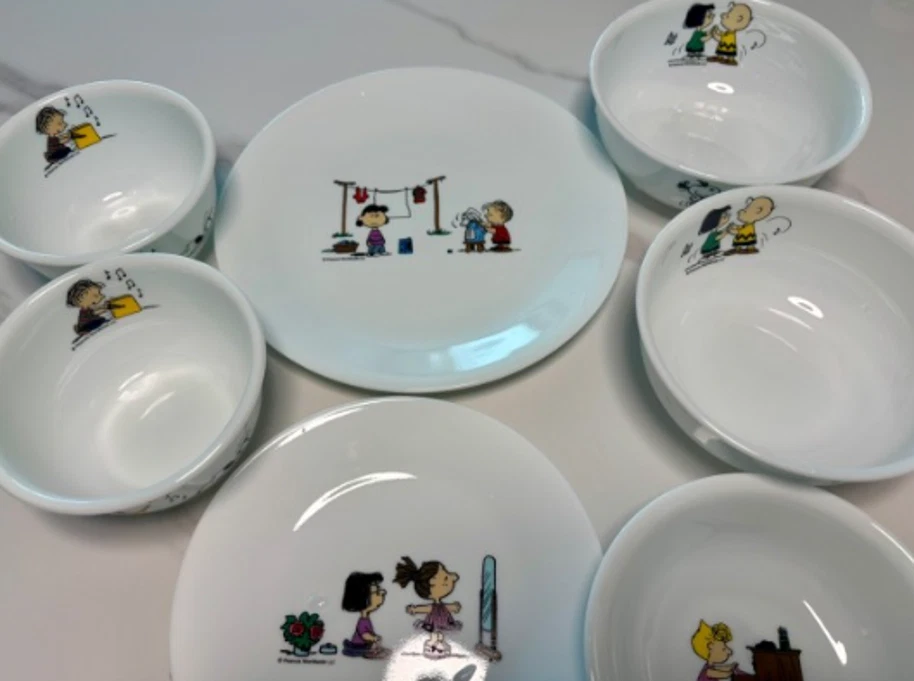 Corelle Snoopy Home Round Set pour 2 personnes 7P pour 2 personnes /... - Photo 2/3