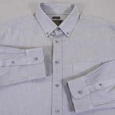 Jos A Bank Reserve Shirt Mens XL Gray Dot Tailored Button-Down Cotton Cashmere