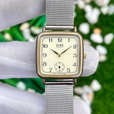 Vintage Seiko Alba Square Side Second Japan Made Men's Quartz