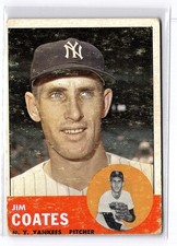 1963 Topps #237 Jim Coates * Low Grade * High Res Scan * (Color Loss)