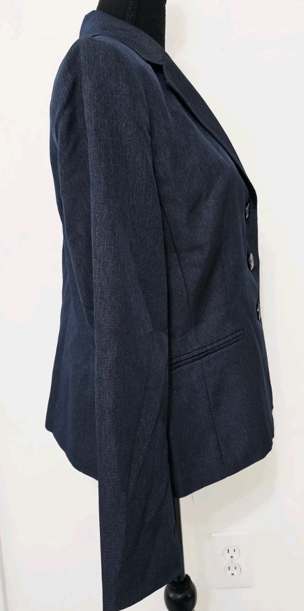 Le Suit Charcoal Gray/ Black Skirt Lined Micro Checked Suit Business Formal Sz12