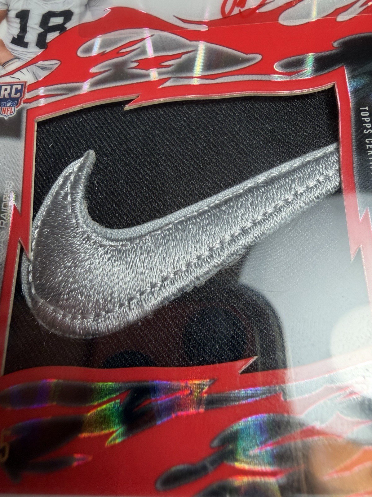 2025 Topps Resurgence Jack Bech Rookie Relic Auto Patch RRS-JB /5 FULL NIKE LOGO view 7