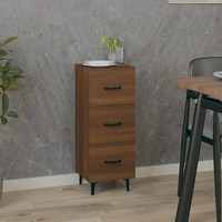 Schmales Sideboard Eichenoptik Braun 34,5X34X90 Cm Holzwerkstoff