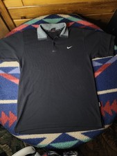 Vintage 90s Nike Dri Fit Polo Shirt Mens XL Black Golf Tennis