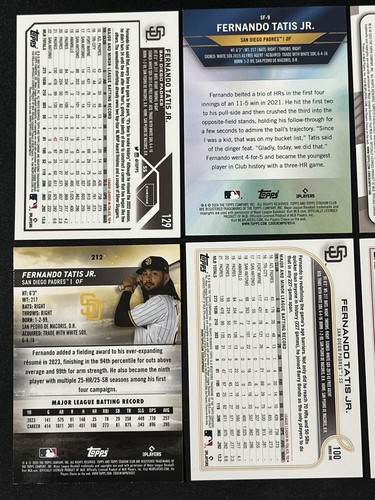 Lotto 6 carte baseball Fernando Tatis Jr. San Diego Padres inserto, cromato e altro - Foto 5 di 6