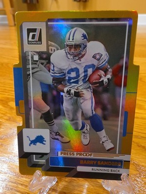 2021 Panini Donruss Barry Sanders #173 Press Proof Gold Die-Cut 16/25 Lions