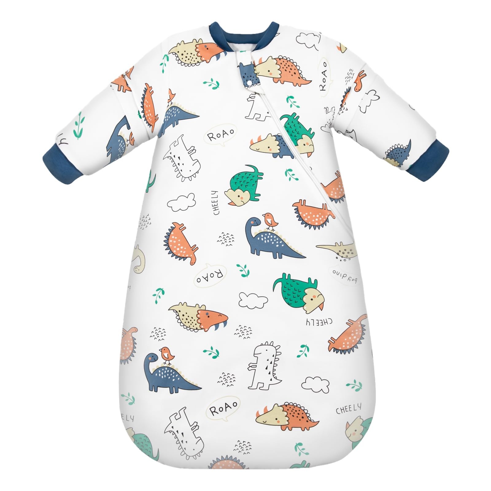 Sac de couchage bébé hiver 3.5 Tog avec manches amovibles en coton bio taille M blanc