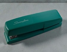 Swingline Stapler Model 545 Turquoise USA Vintage Retro Office Tool Tested Works