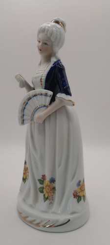 Blue and White Porcelain Victorian Lady with Fan Grafenthal Germany - Picture 2 of 12