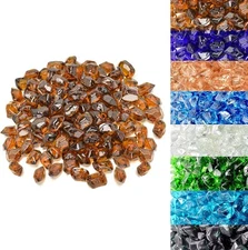 Skyflame 10-Pound Polygon Fire Glass for Pit Fireplace Amber 