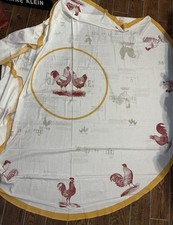 Williams Sonoma 90” Mantel Redondo Gallos Blanco Rojo Amarillo French Country