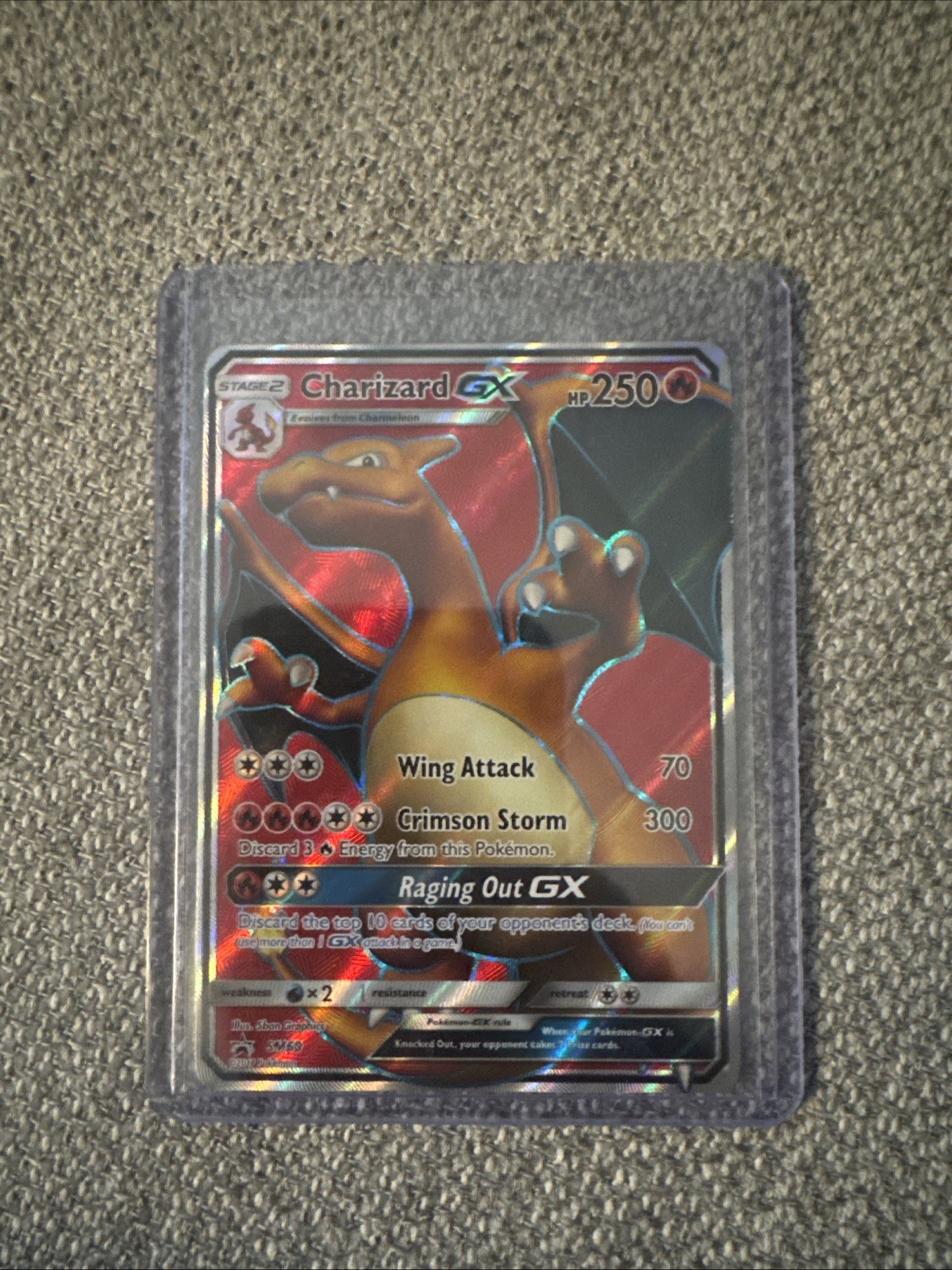 2017 Pokémon Charizard GX SM60 Black Star Promo Near Mint Card