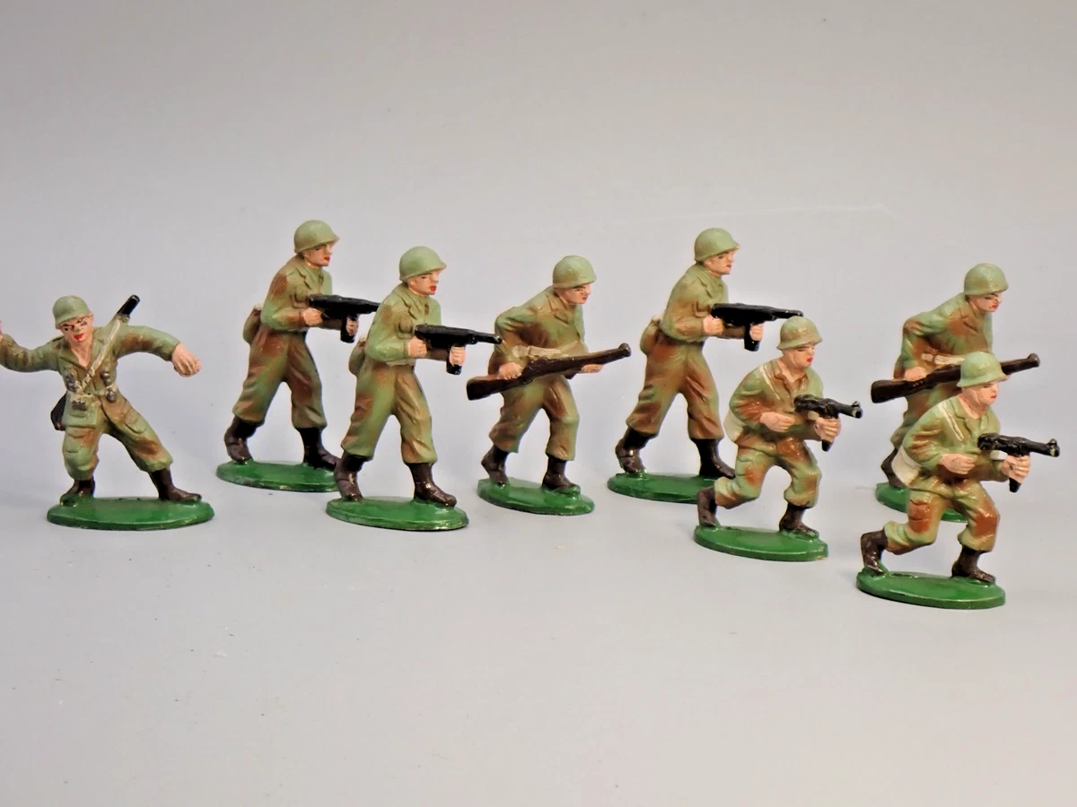 8 Anciens Soldats Quiralu Tirailleurs Armée D'Afrique - Jouet Vintage Surmoulage