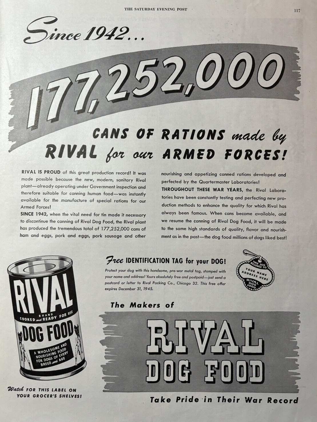 Cans Of Rations Armed Forces War Record Ww Ii Vtg Print Ad