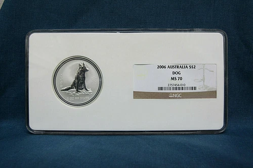 2006 Australia $2 - 2oz Year of the Dog - NGC MS 70 - Lunar 1 Series - Top Pop 