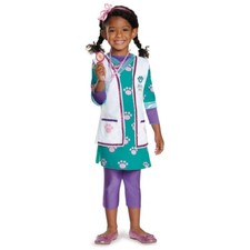 Girls Child DOC MCSTUFFINS Pet Vet with Stethoscope and Headband Deluxe Costume
