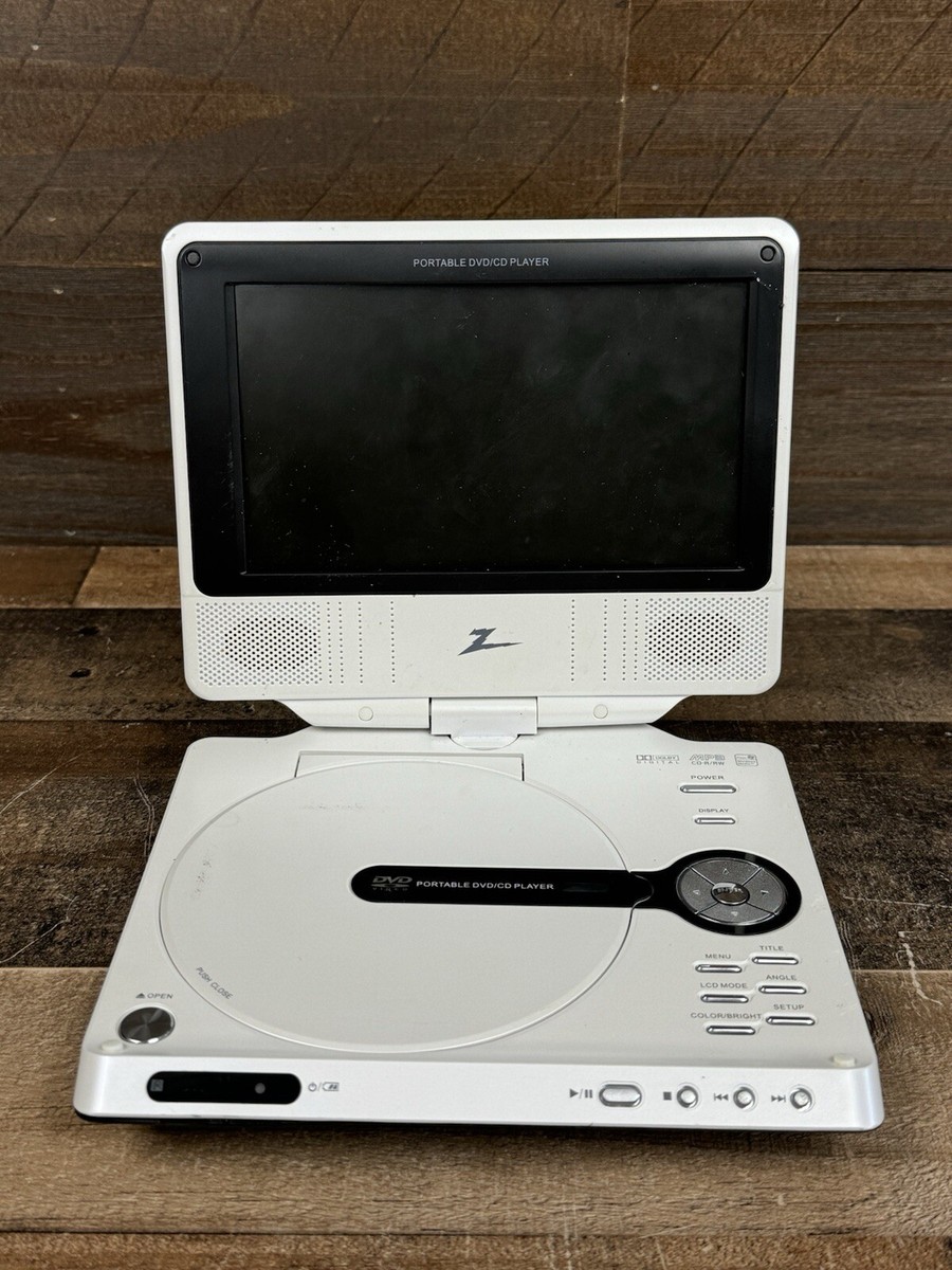Zenith DVP615 Portable DVD/CD Player w Wall Adapter Swivel Battery