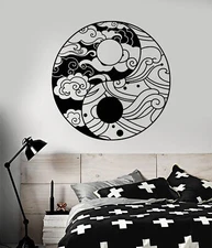 Vinyl Wall Decal Ornament Moon Sun Day Night Bedroom Decor Stickers (2303ig)